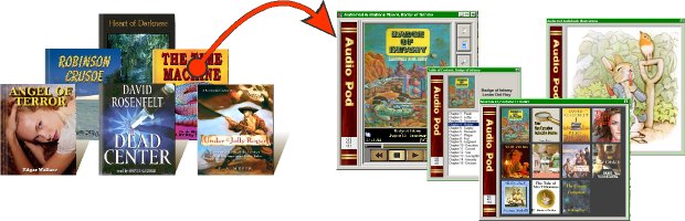 Audio Books on Demand, Drag Drop, Play..