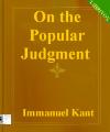 On the Popular Judgment:That may be R...